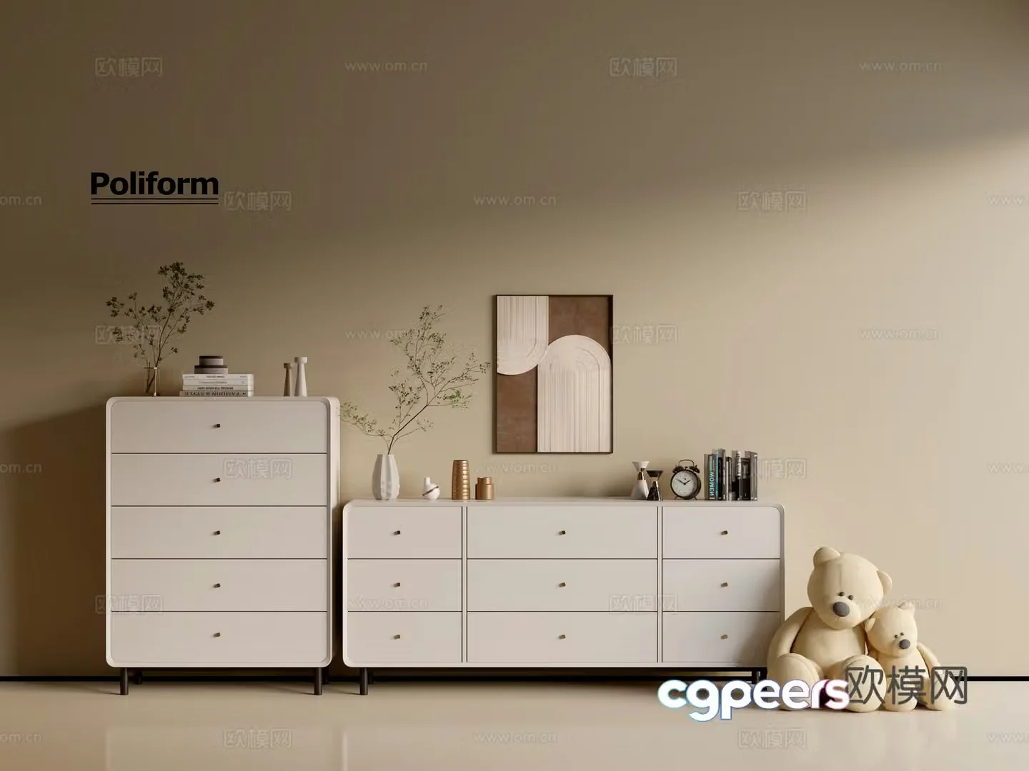 Modern cream wind chest of cabinet ins wind minimalist wind cabinet whole cabinet sideboard balcony cabinet 3d model