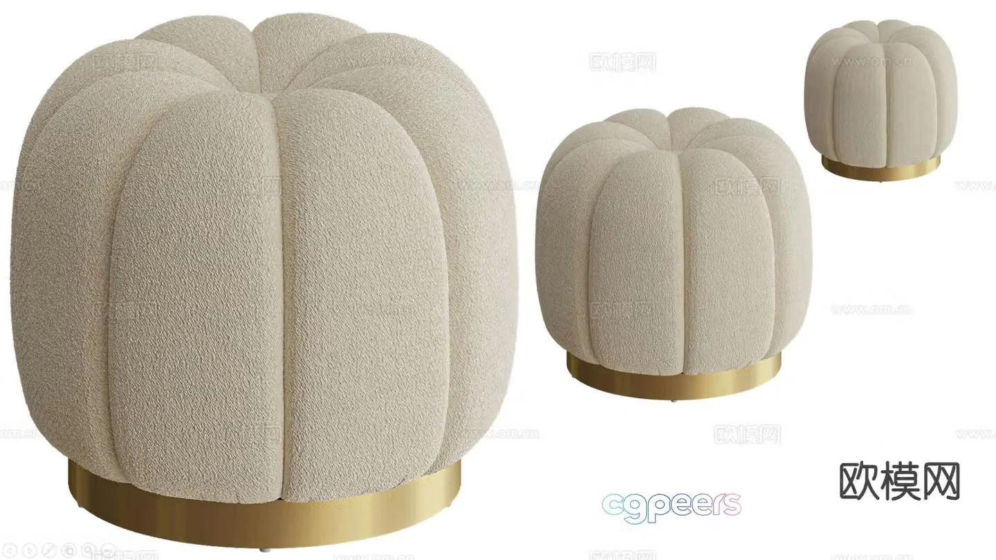 Stool Sofa Stool Round Stool Shoe Changing Stool 3D Model