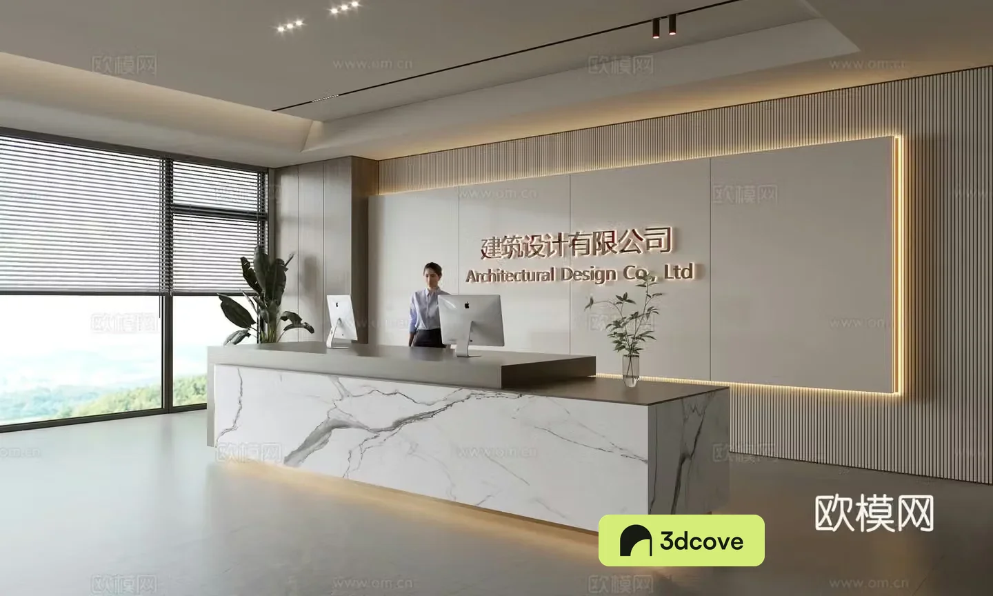 Modern company front desk reception area bar reception desk service desk company front desk background