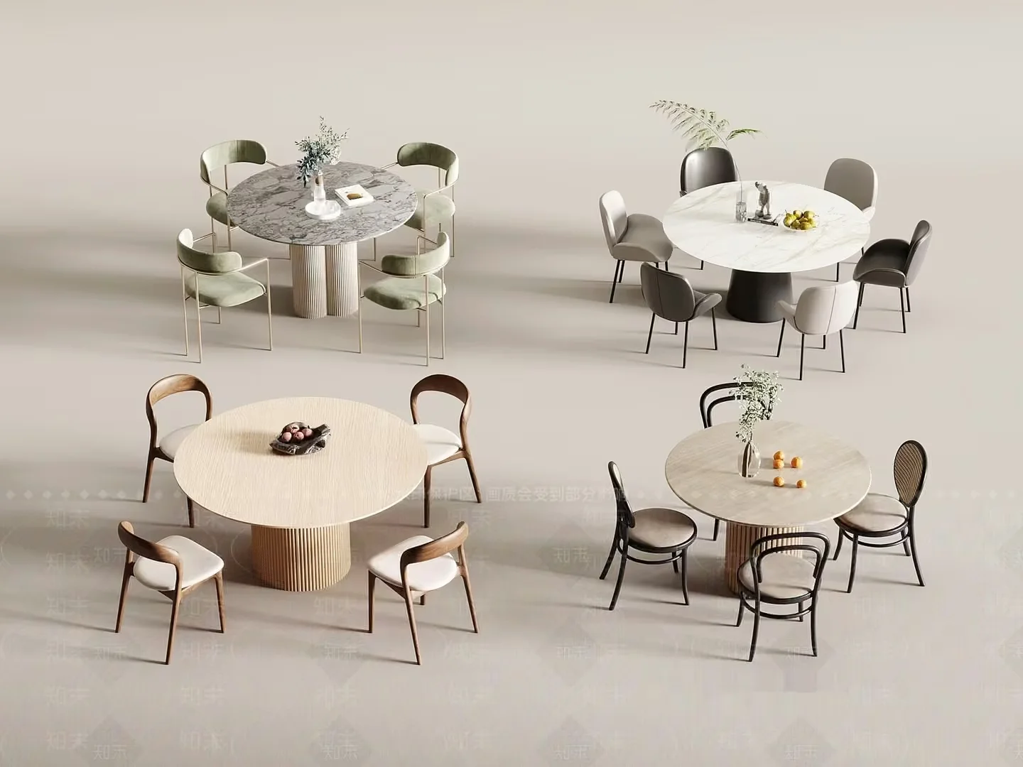 Modern Dining Table 3D Model – 13361 – VRAY Render