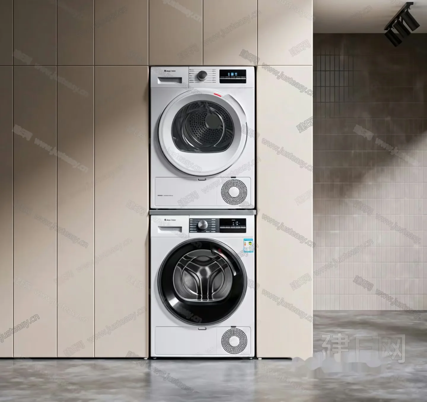 Modern Stackable Washer And Dryer 3D Model – 3758 – VRAY Render