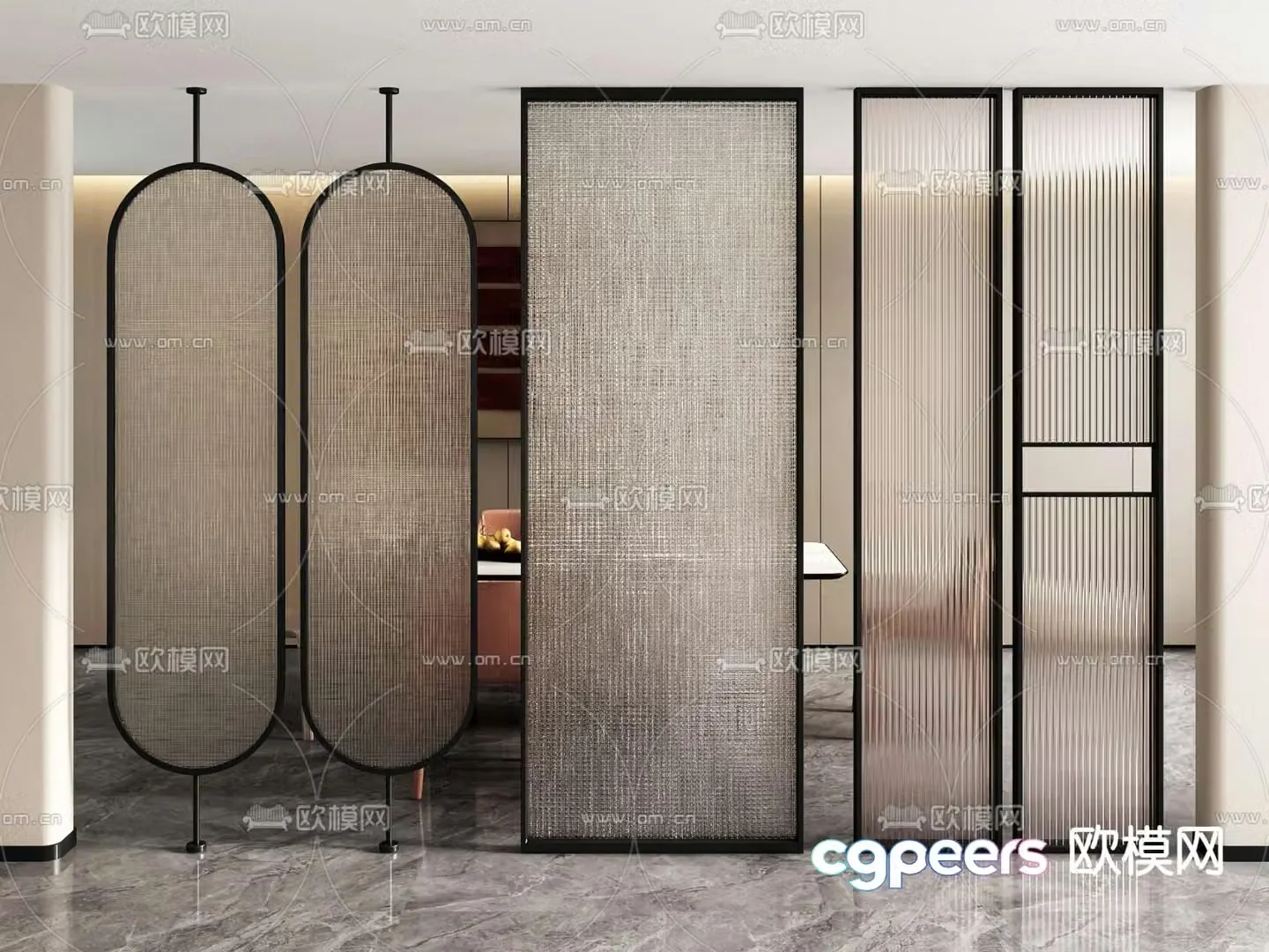 Changhong glass partition screen 3d model