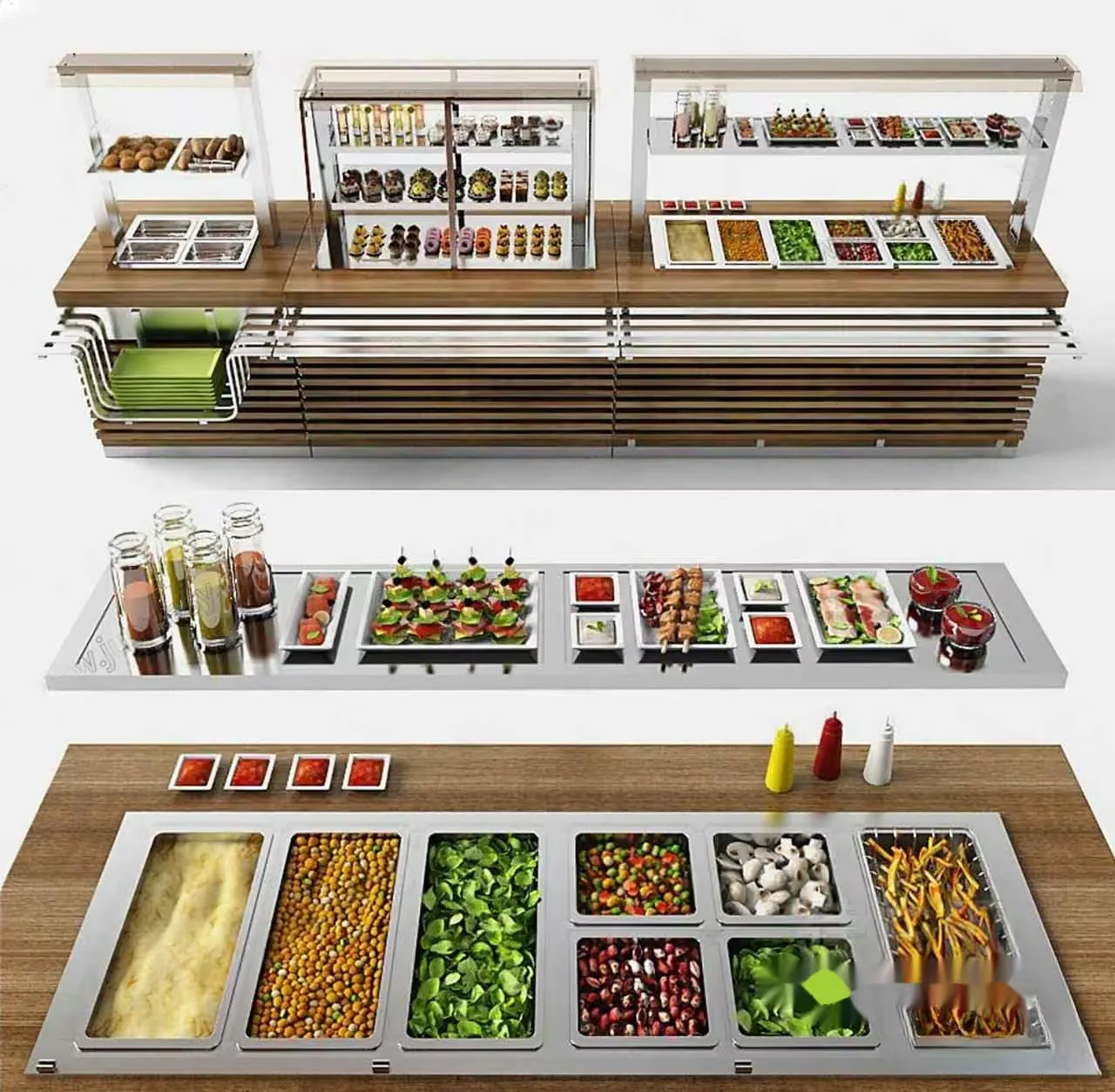 Modern Food Display 3D Model – 6439 – VRAY Render