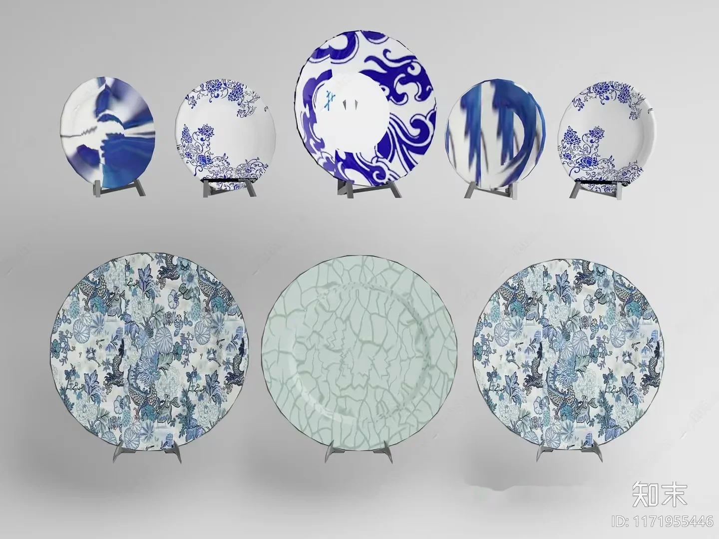 Chinese Plates 3D Model – 3792 – VRAY Render