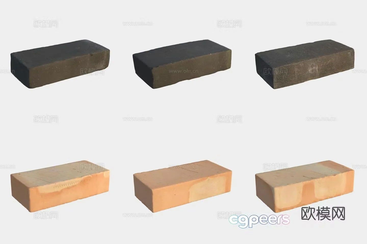 Brick stone building materials 3d model