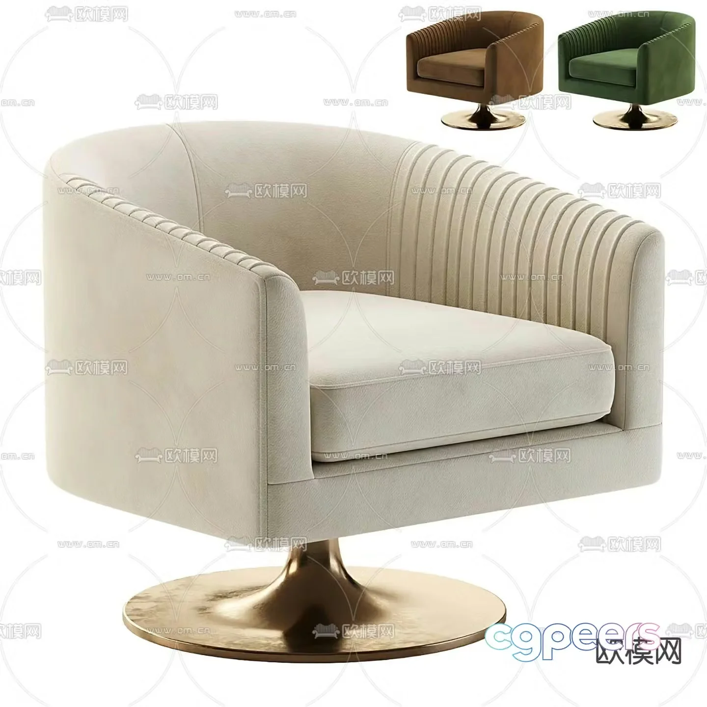 Light luxury sofa chair leisure chair armchair 3d model
