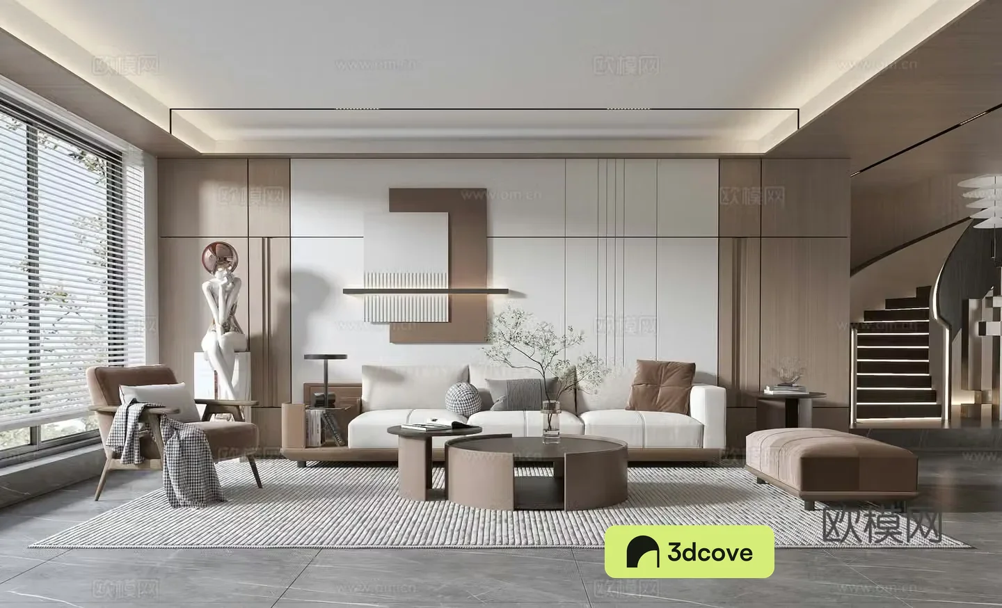 Modern living room modern sofa coffee table combination modern background wall