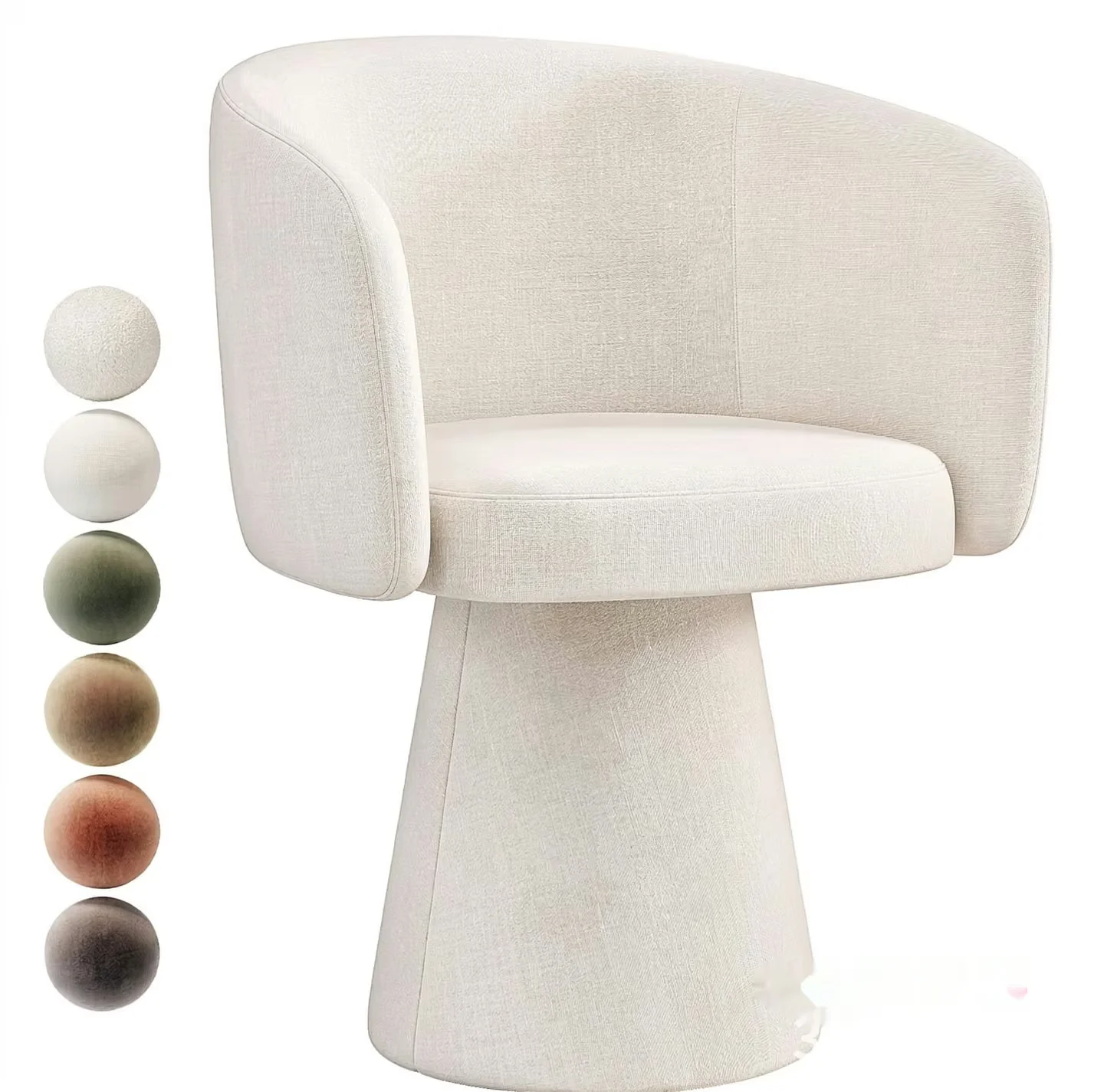 A White Chair With A Rounded Back And Base 3D Model – 23347 – VRAY Render