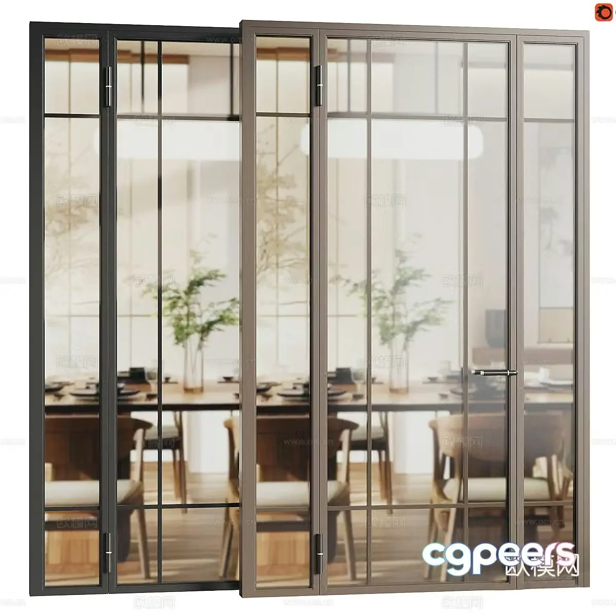 Modern sliding doors Glass doors Kitchen sliding doors Glass sliding doors Kitchen doors Retro glass doors 3d model
