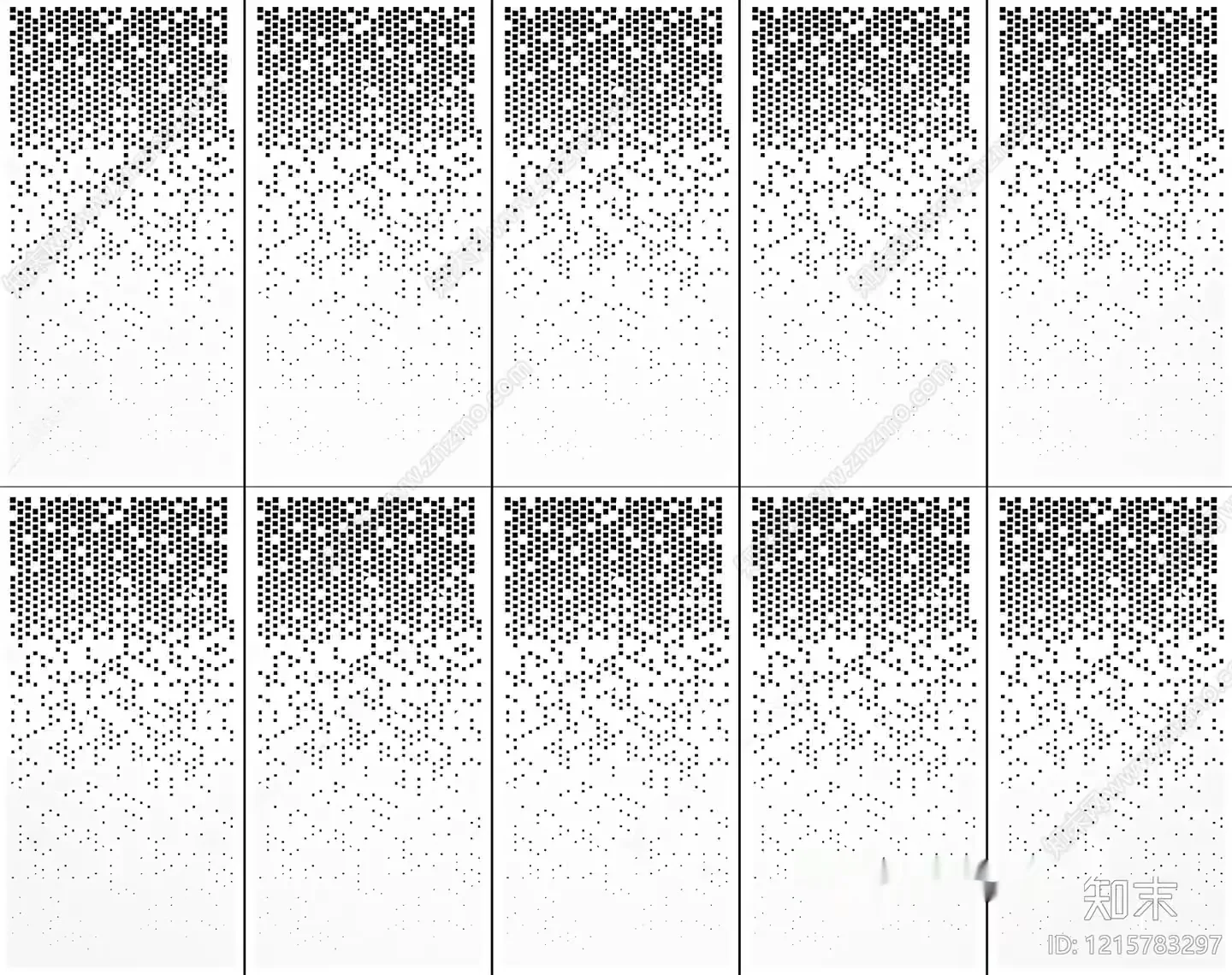 A Black And White Abstract Design 3D Model – 13131 – VRAY Render