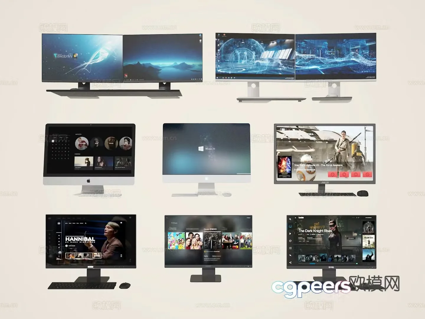 computer display screen 3d model