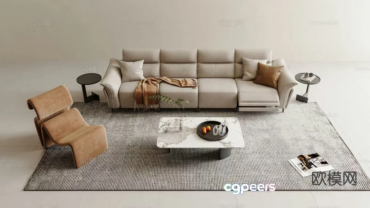 Modern sectional sofa 3d model