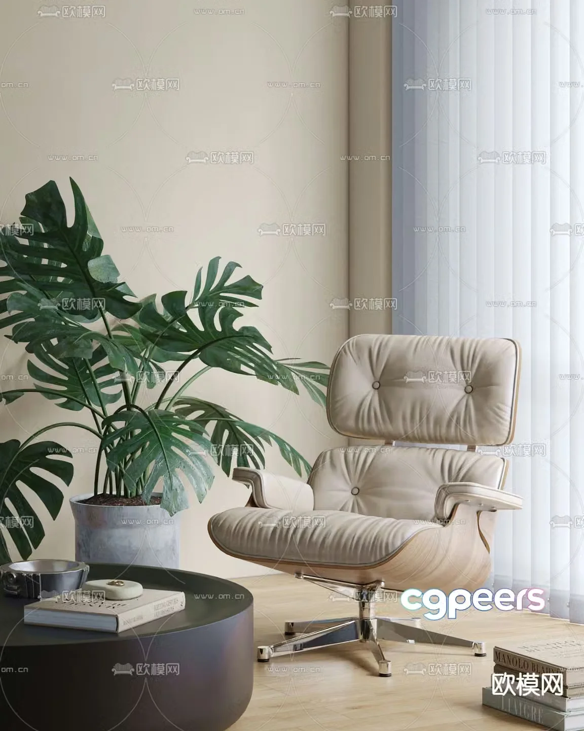 Modern lounge chair armchair 3d model