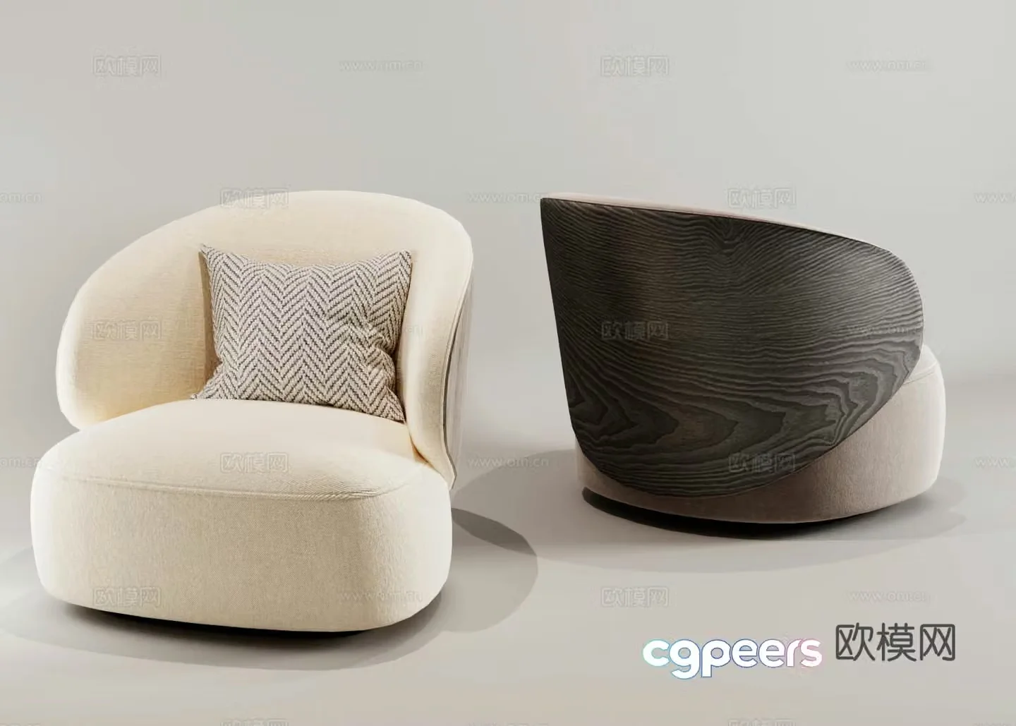 Italian single sofa 3d model