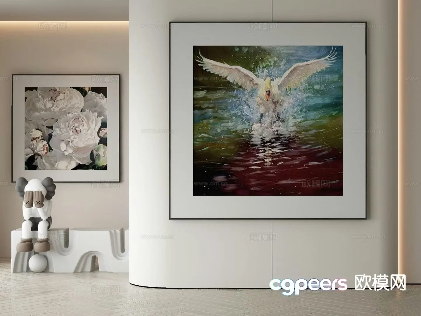 Modern art painting decorative painting 3d model