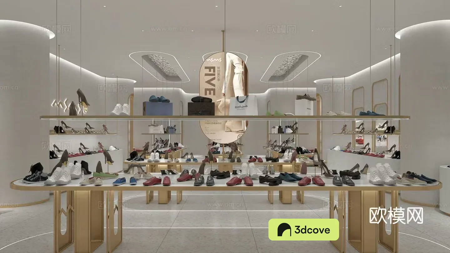 Modern shoe store exhibition hall