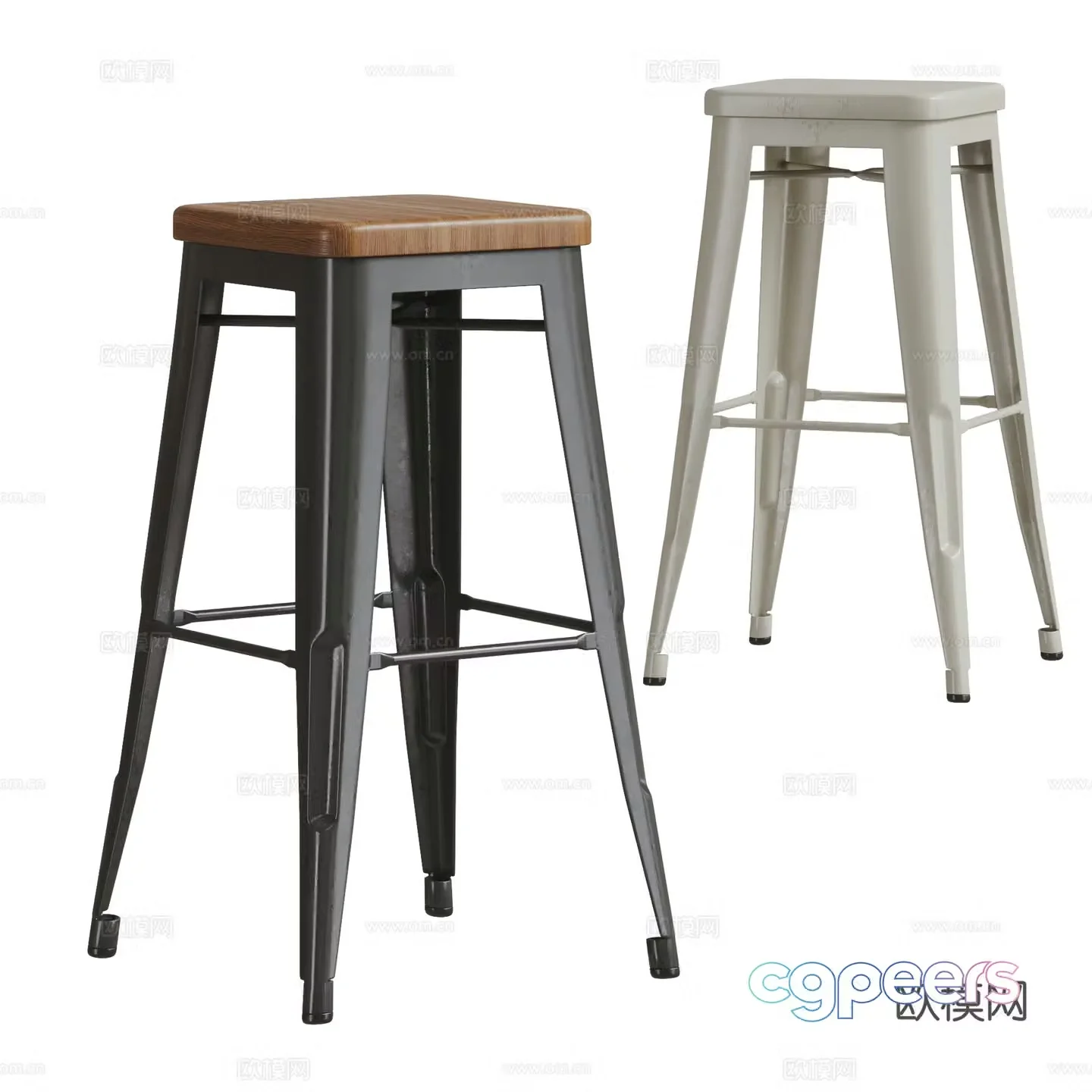Industrial style bar stool LOFT bar stool bar chair wrought iron bar chair bar chair coffee shop bar stool 3D model