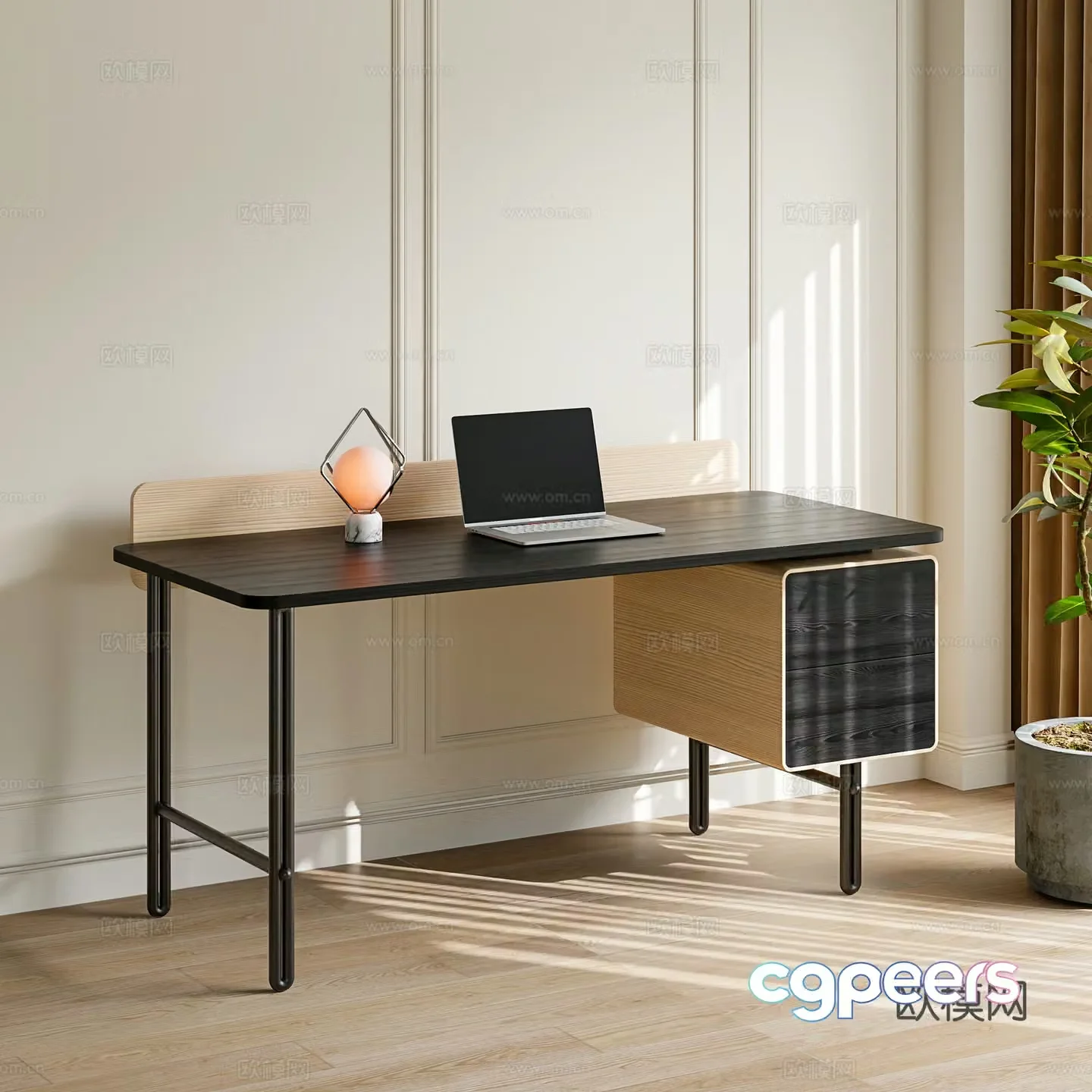 modern desk writing desk 3d model
