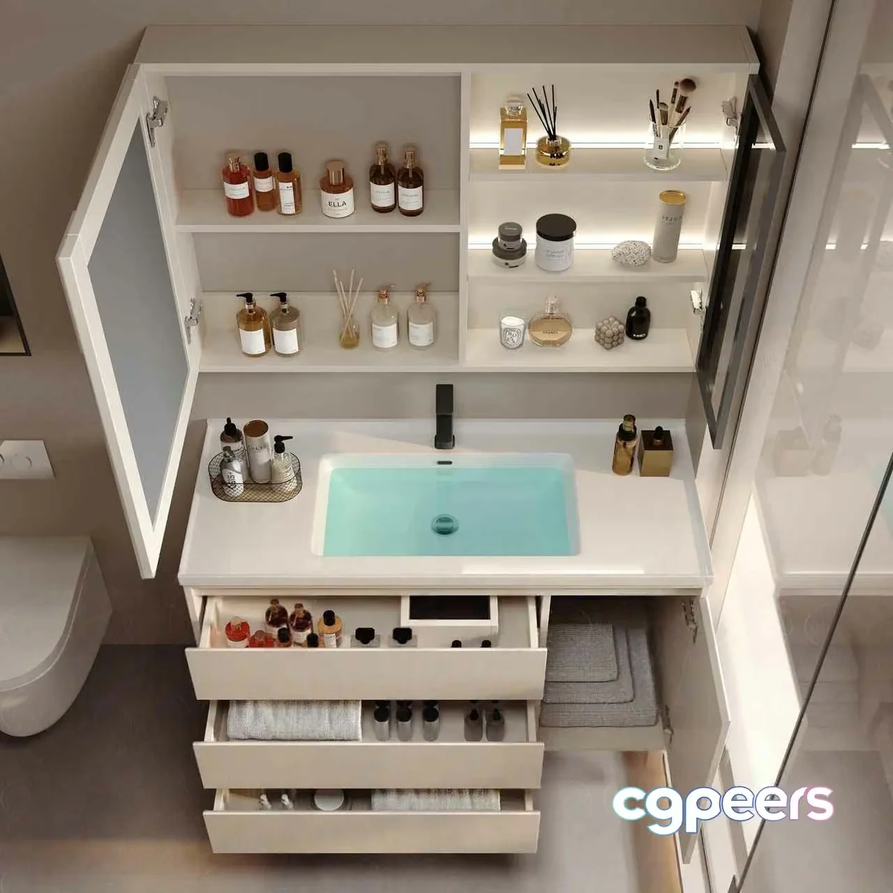 Modern Bathroom Vanity 3D Model – 3234 – VRAY Render