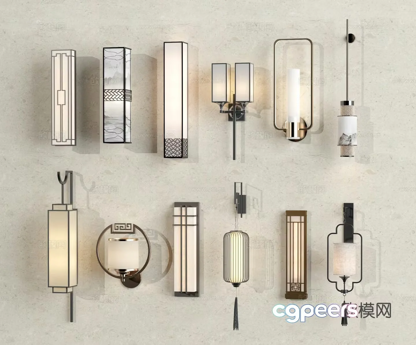 Lamp Wall lamp New Chinese style wall lamp 3D model