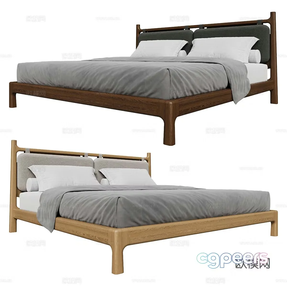 Jijifeng Double Bed 3D Model