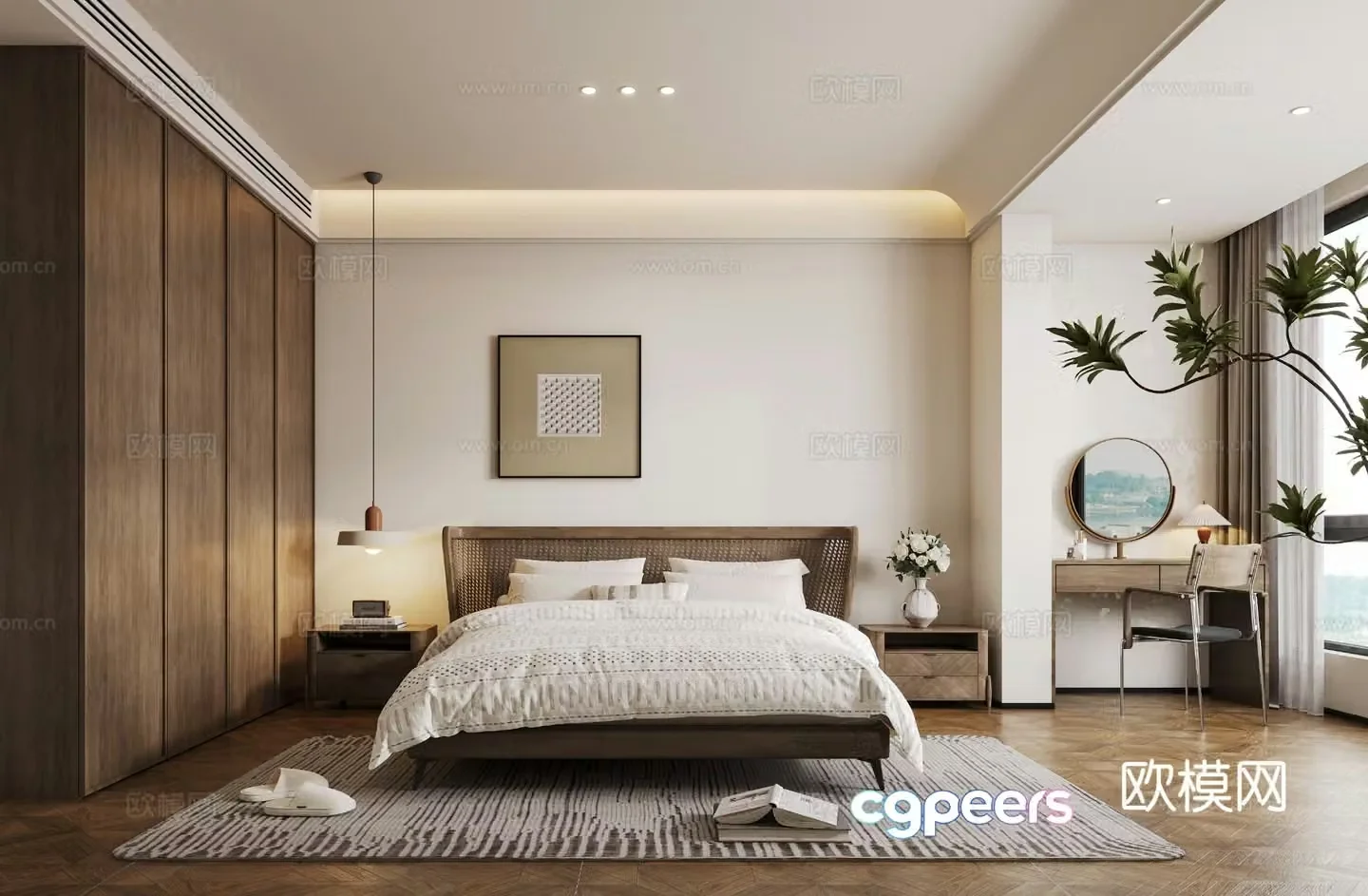 Medieval style bedroom master bedroom 3d model
