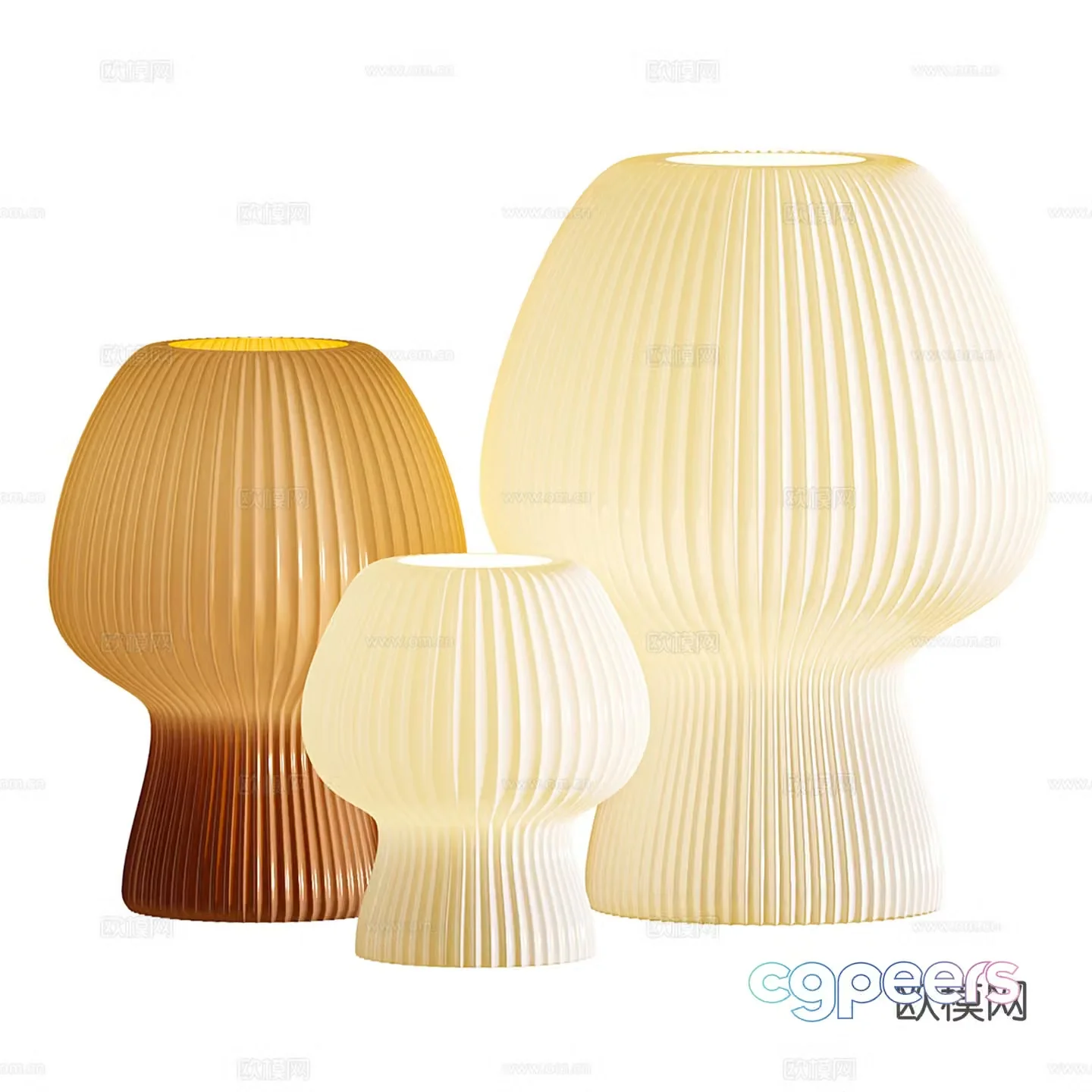 Cream style desk lamp 3d model