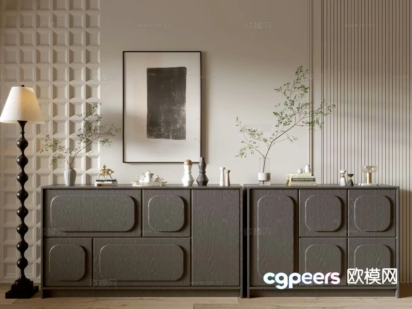 Modern entryway cabinet side cabinet 3d model