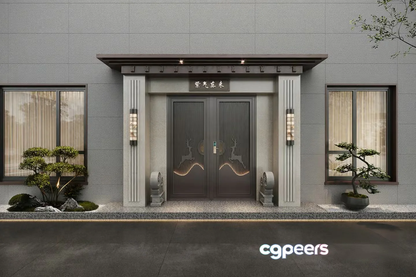 A Modern Japanese-Style Building 3D Model – 5900 – CORONA Render