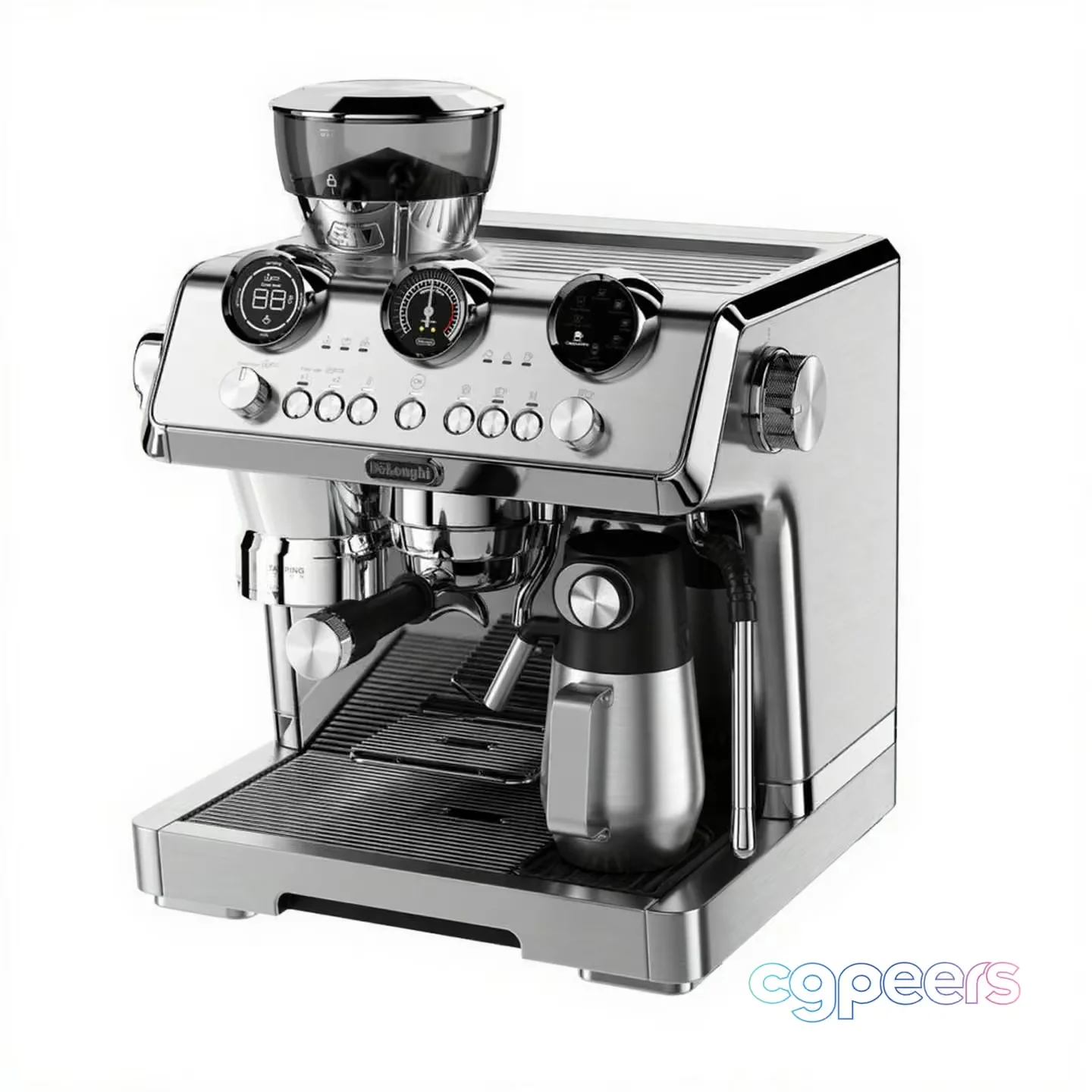 A Stainless Steel Espresso Machine 3D Model – 20833 – VRAY Render