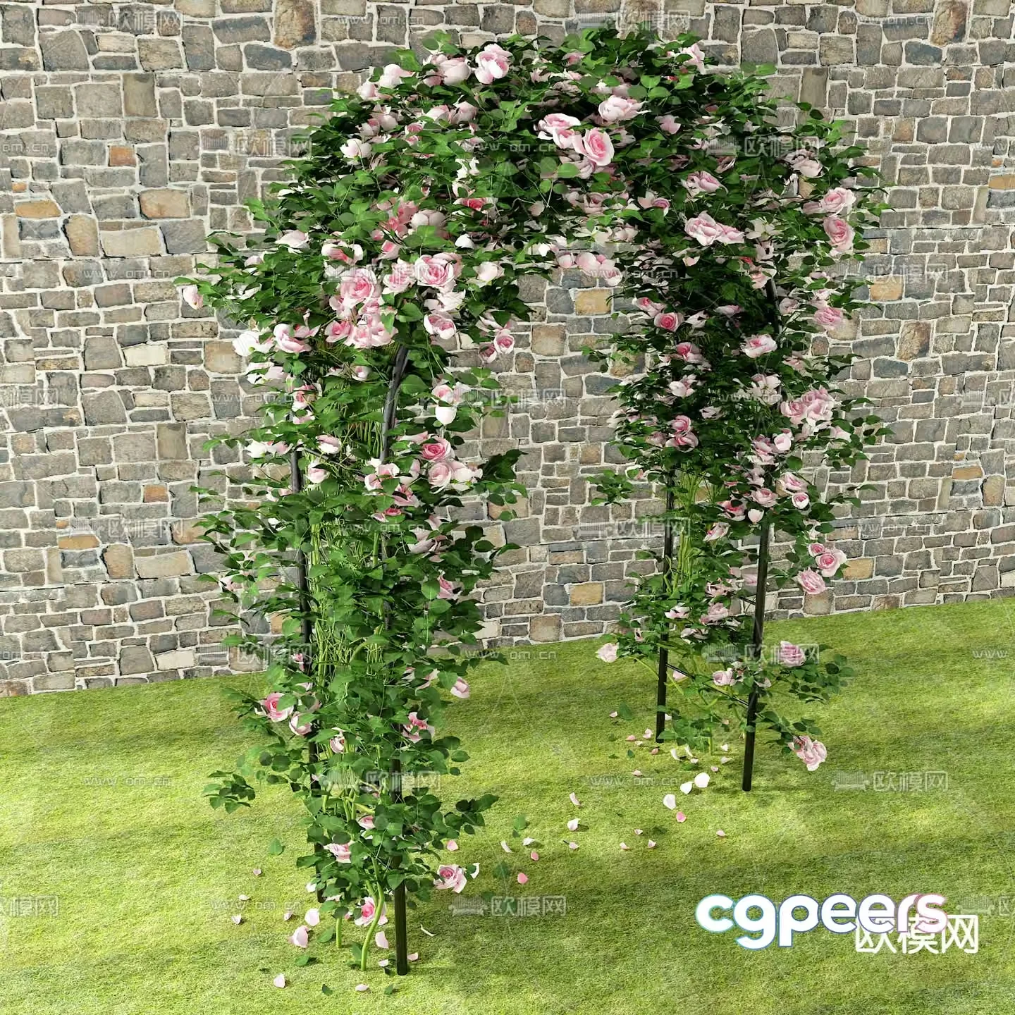 Plant flower stand arch door gardening sketch 3d model