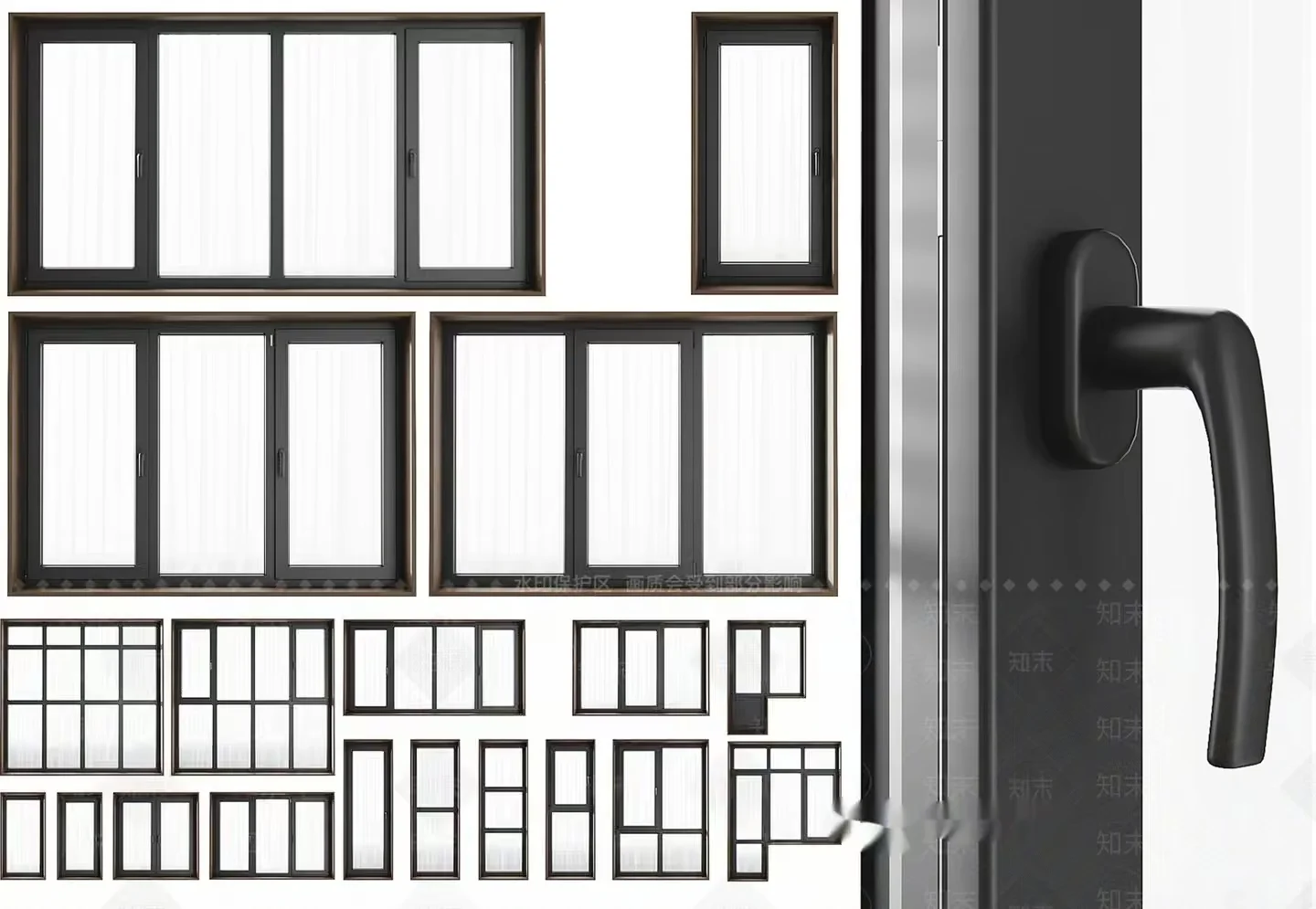 Modern Window Frames 3D Model – 15475 – VRAY Render