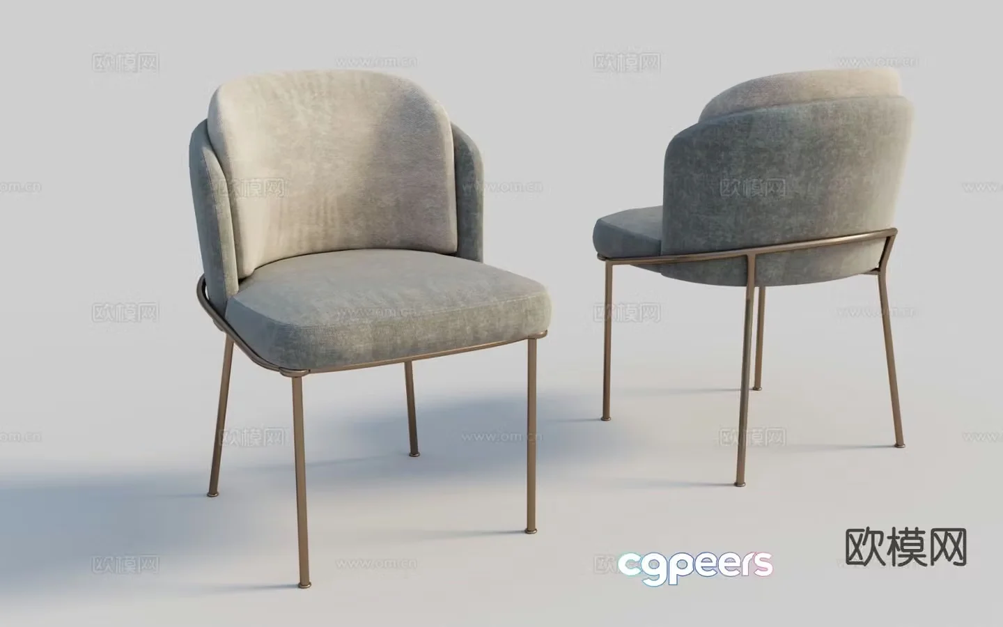 Modern chair single chair dining chair leisure chair 3d model