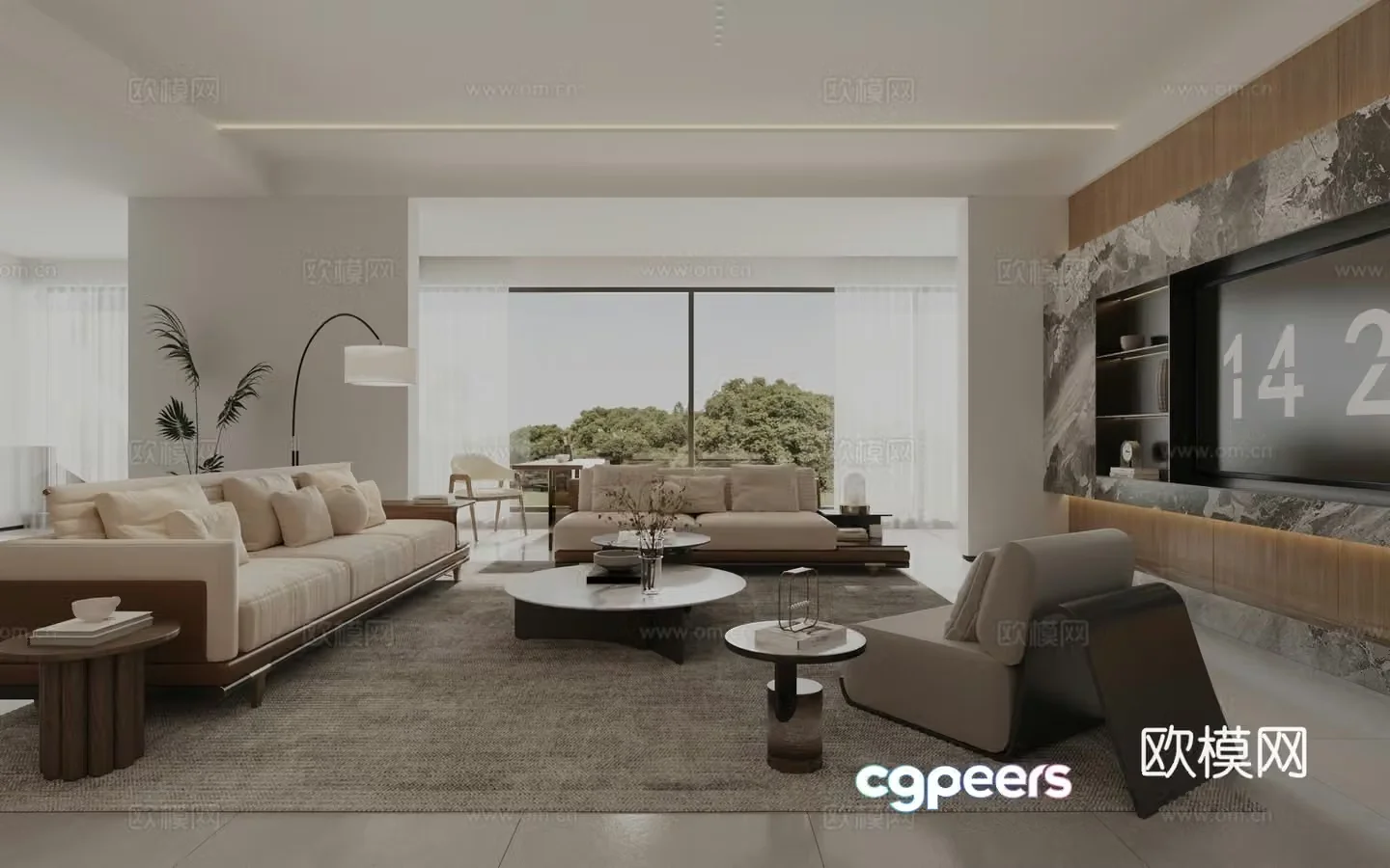 Modern Italian living room 3d model