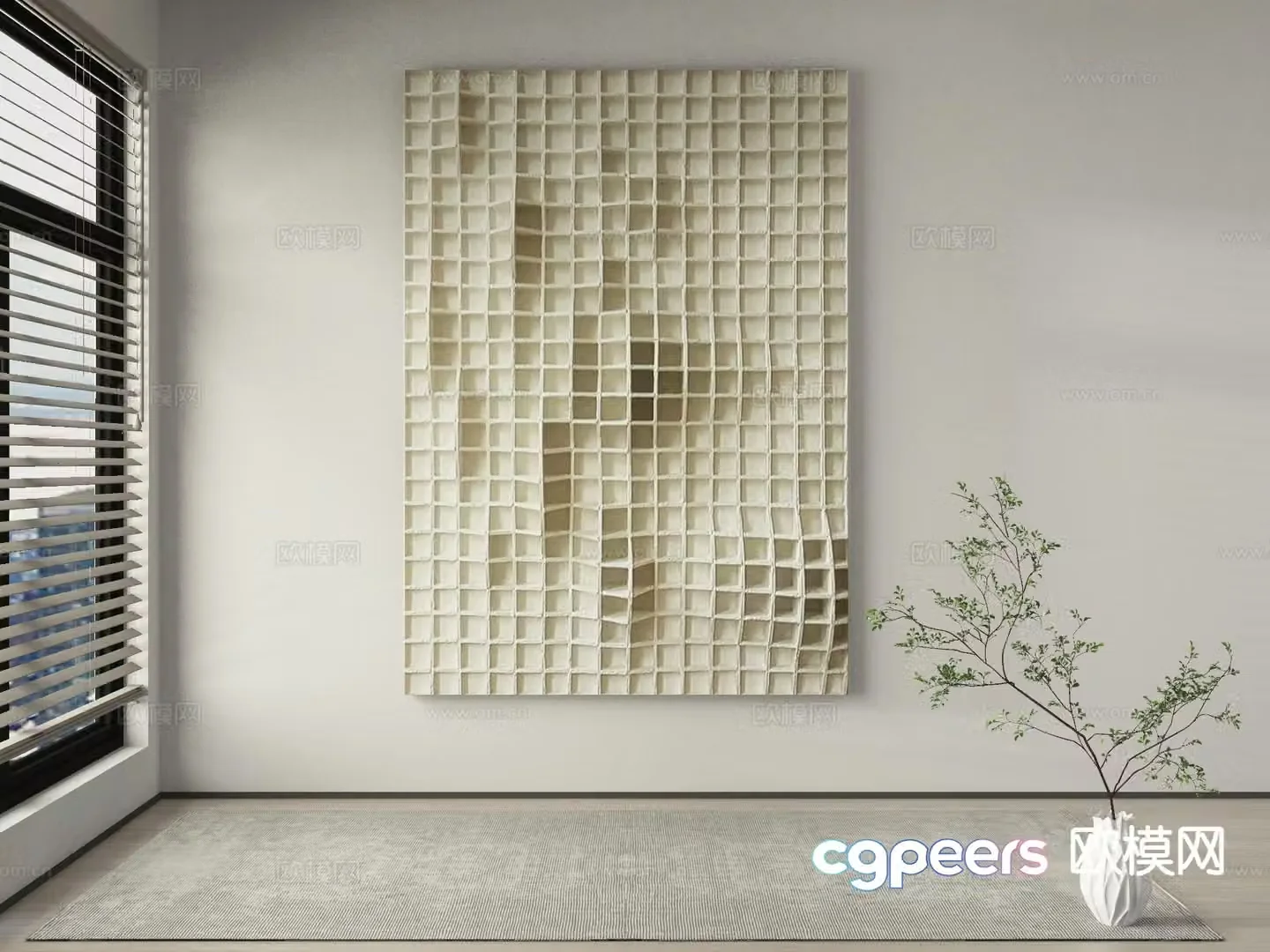 Modern texture painting decorative painting 3d model