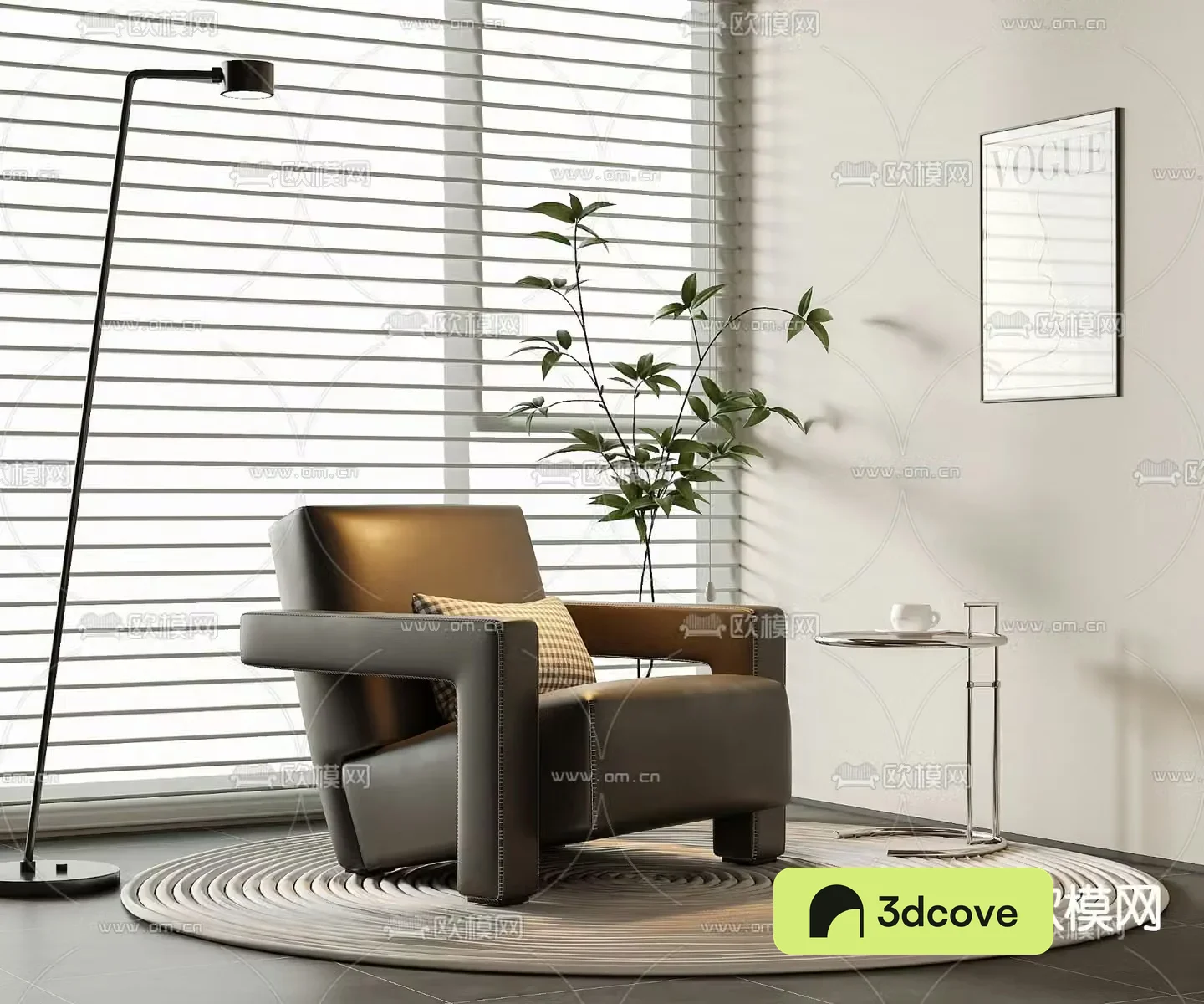 Leather sofa leisure sofa single sofa