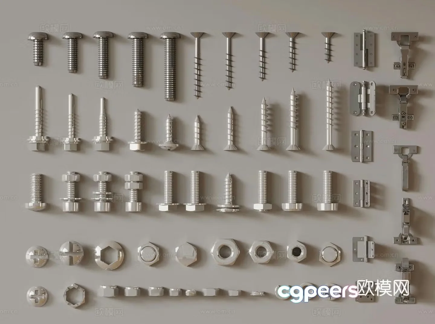 Modern hardware screw 3d model
