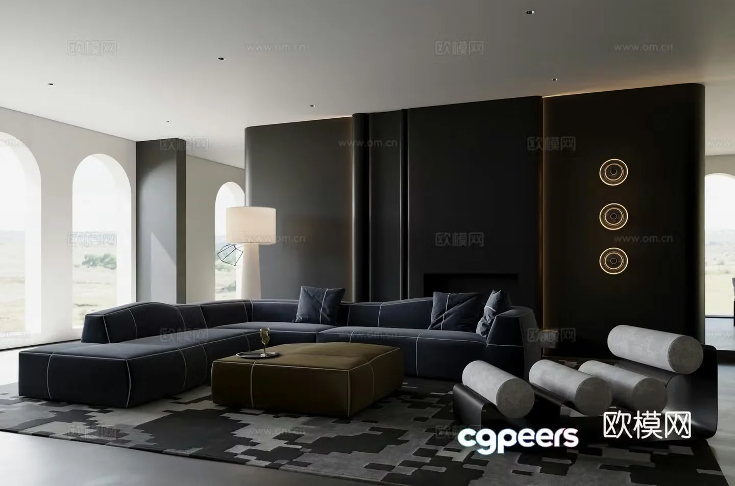 Modern Italian living room 3d model