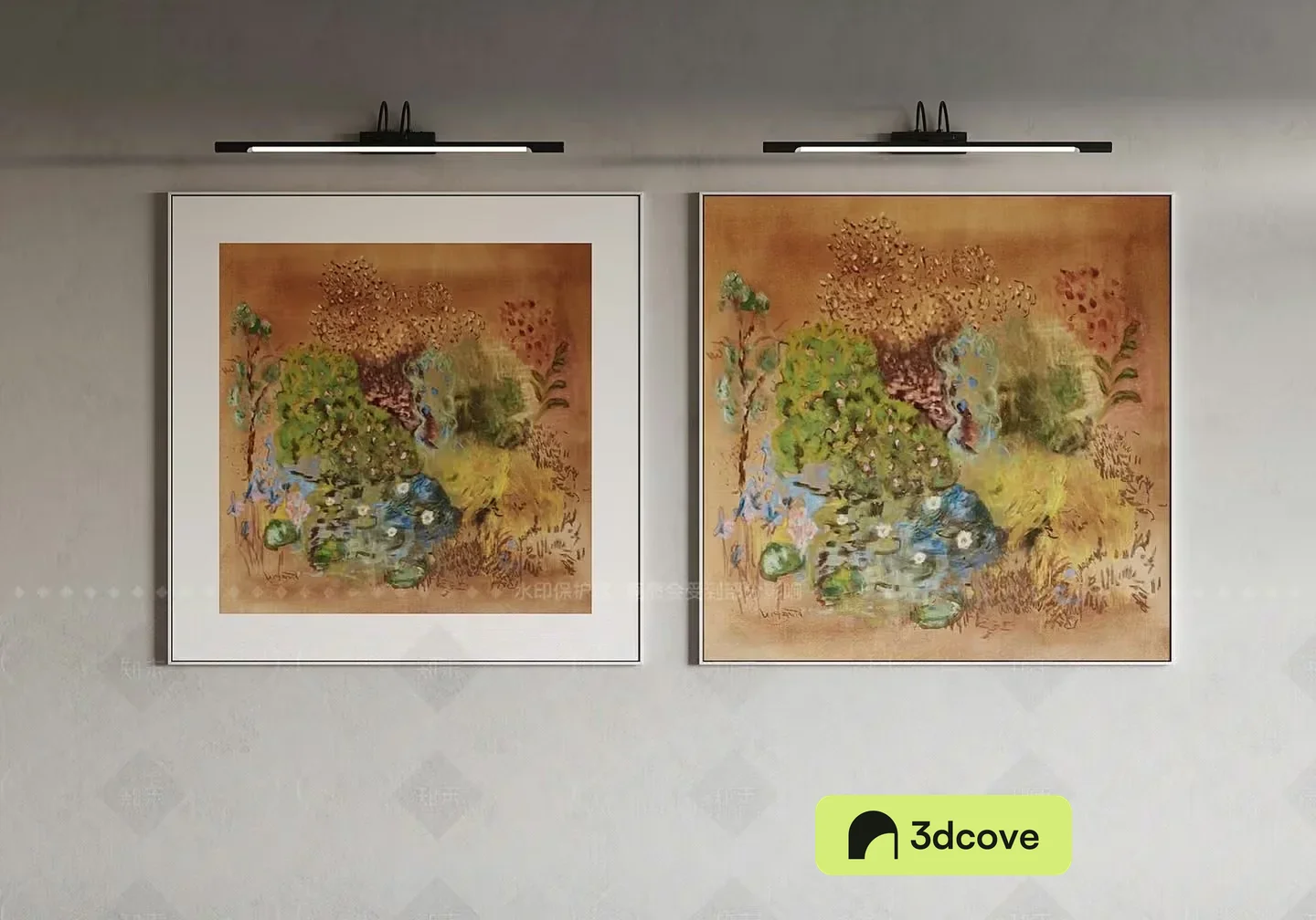Two Framed Paintings Of A Floral Design