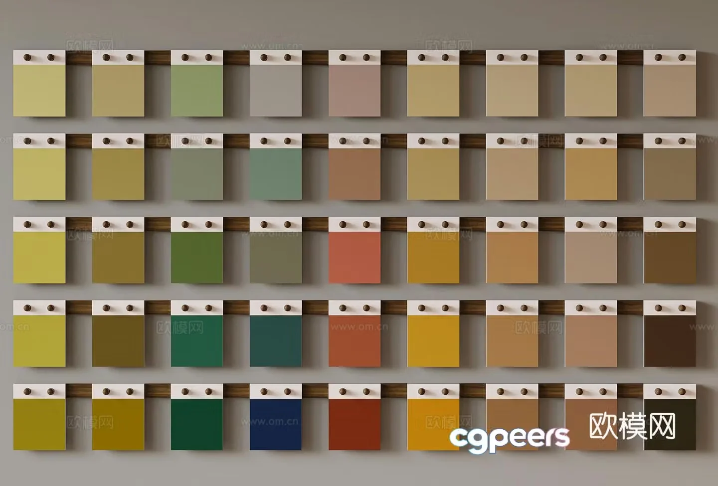 Color card latex paint swatch 3d model