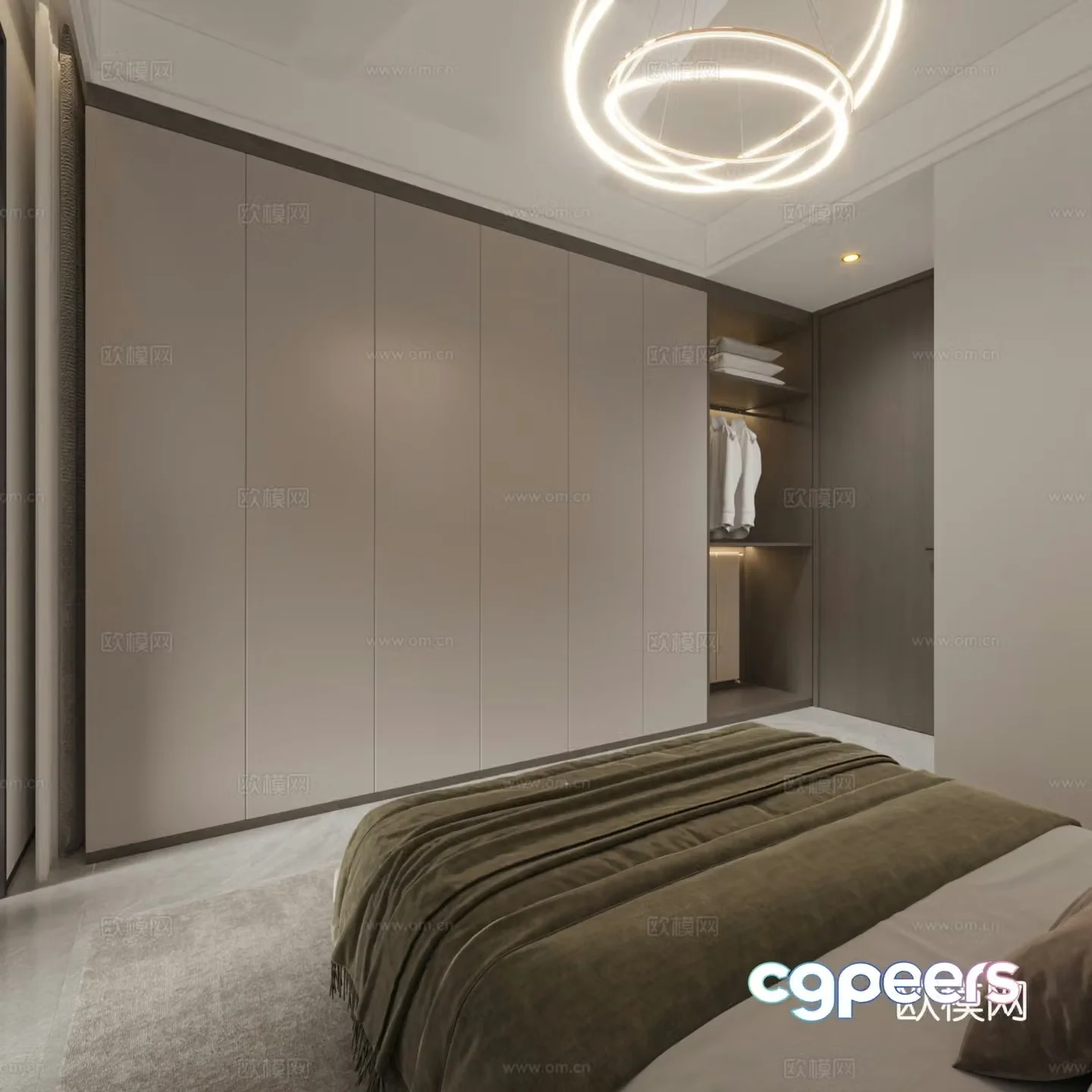 Modern bedroom wardrobe 3d model