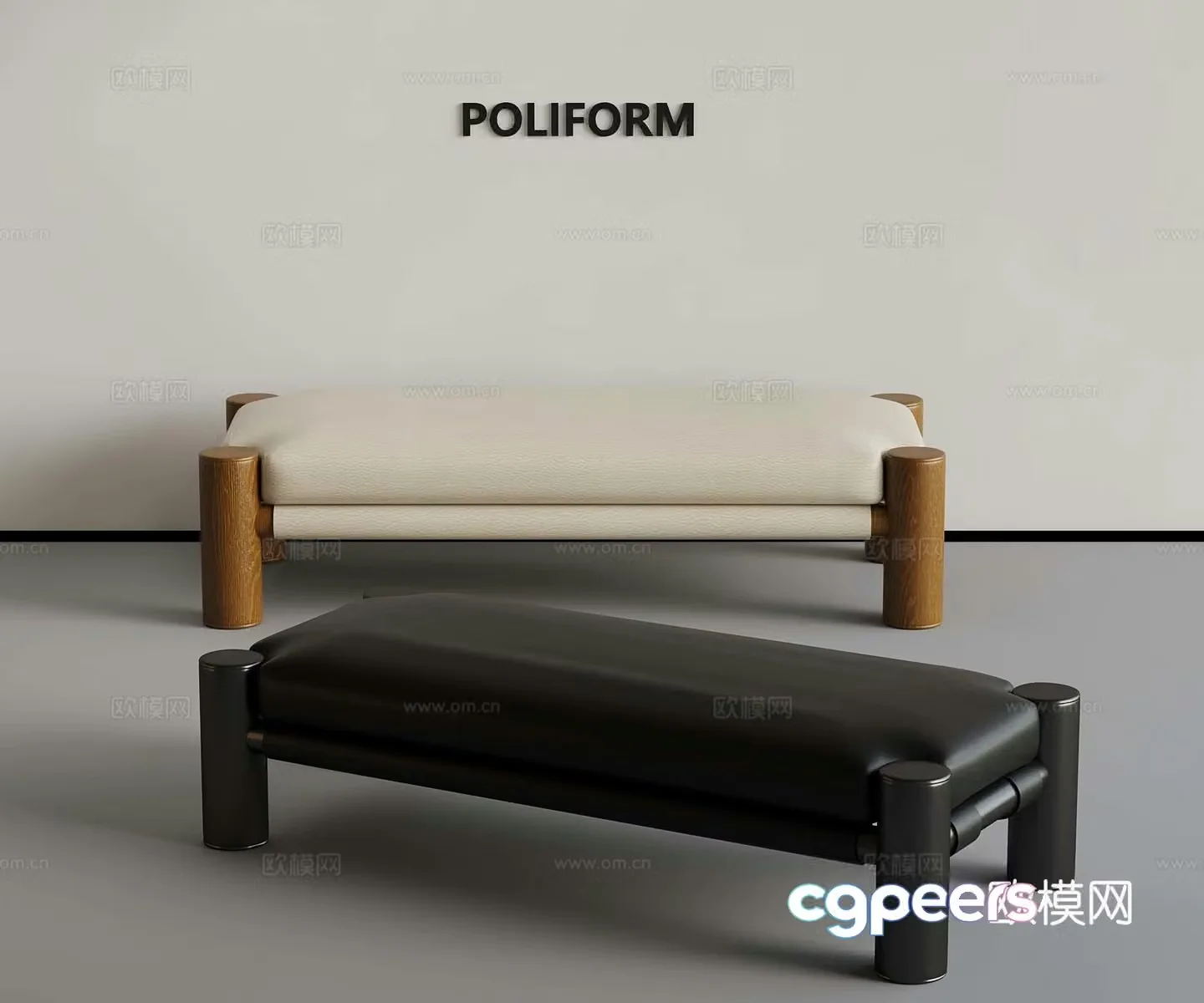 Modern shoe replacement stool bed tail stool leather shoe replacement stool 3D model