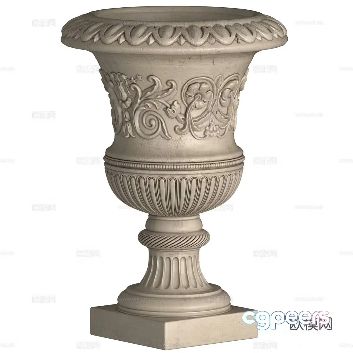 European classic outdoor vase 3d model