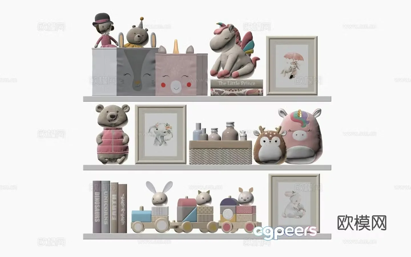 Children’s bookshelf 3d model