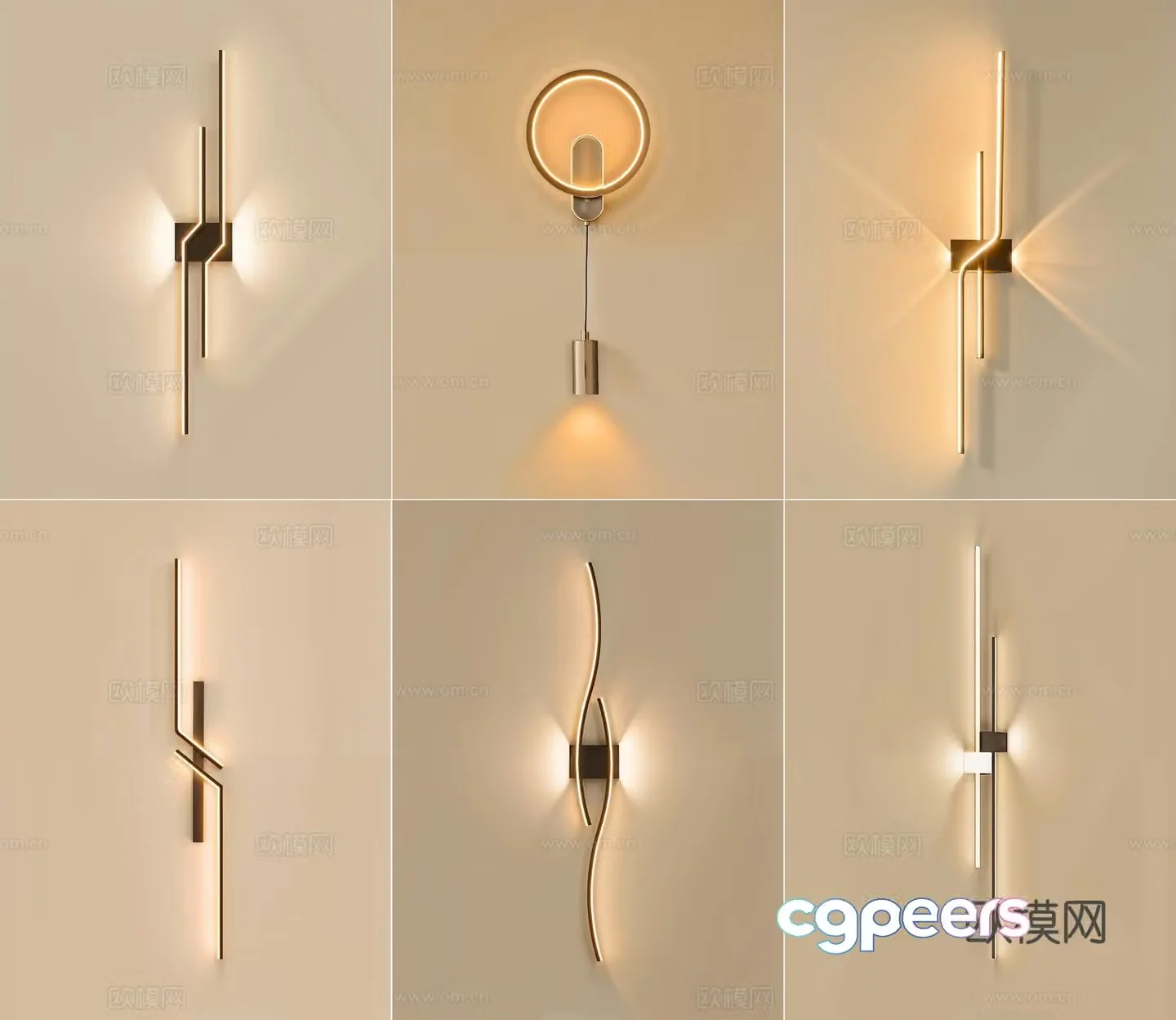 Modern wall lamp Decorative lamp Metal wall lamp Long wall lamp 3d model