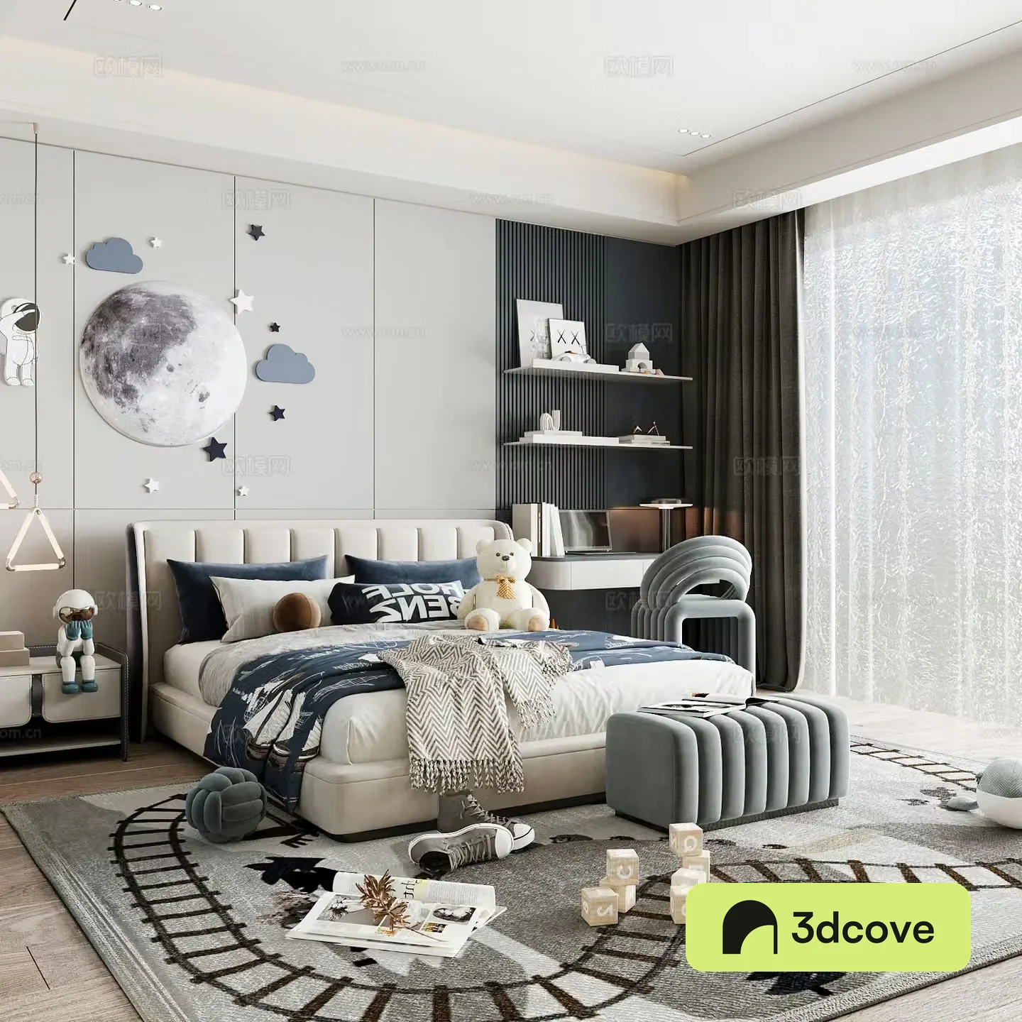 Modern children’s room boy’s room girl’s room children’s bed children’s wardrobe children’s desk