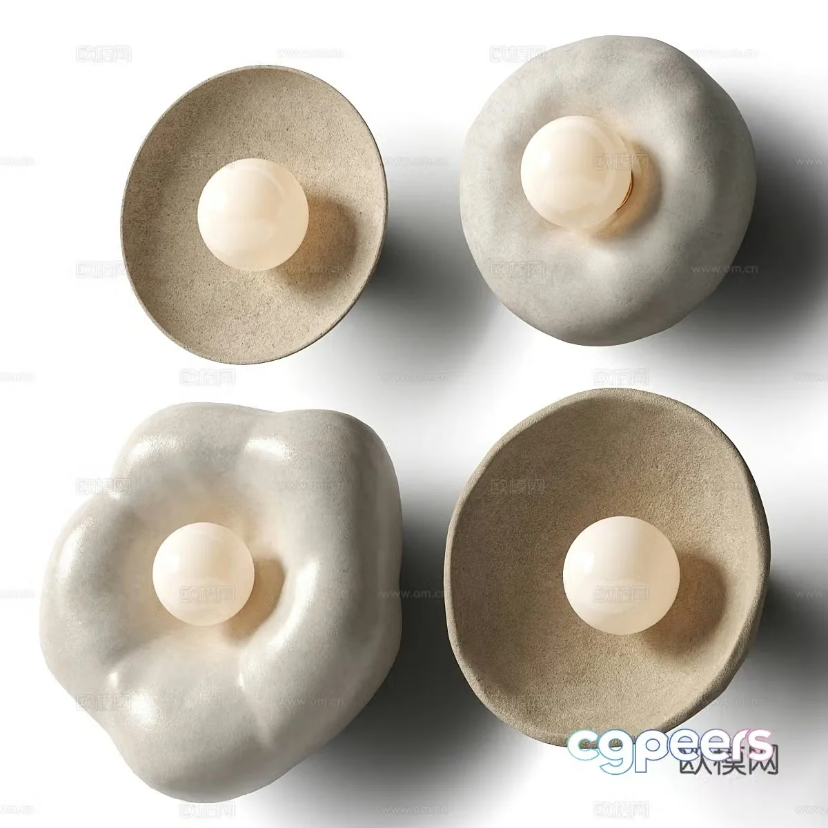 New Chinese style Wasabi pottery wall light 3D model