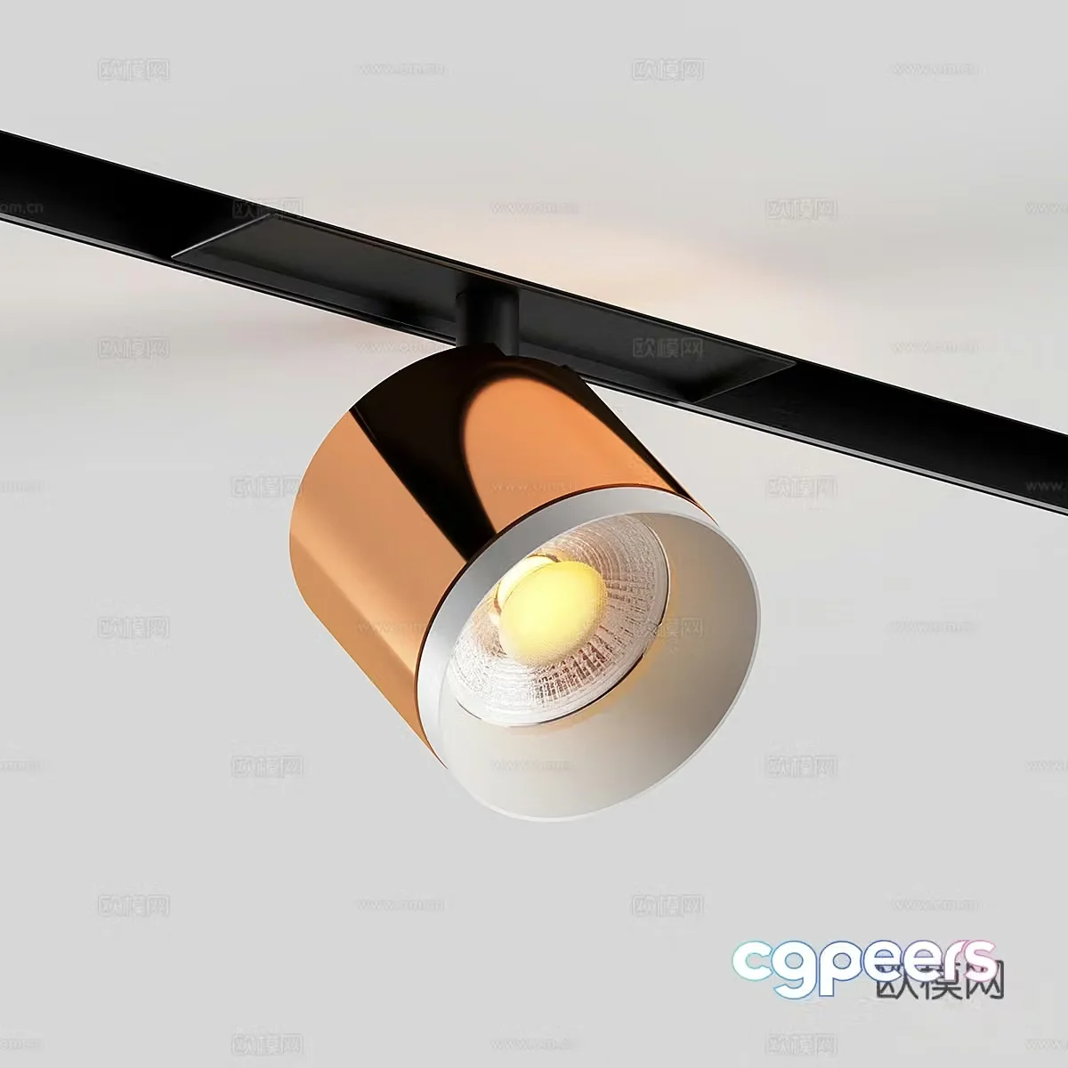 Modern minimalist magnetic track light 3D model