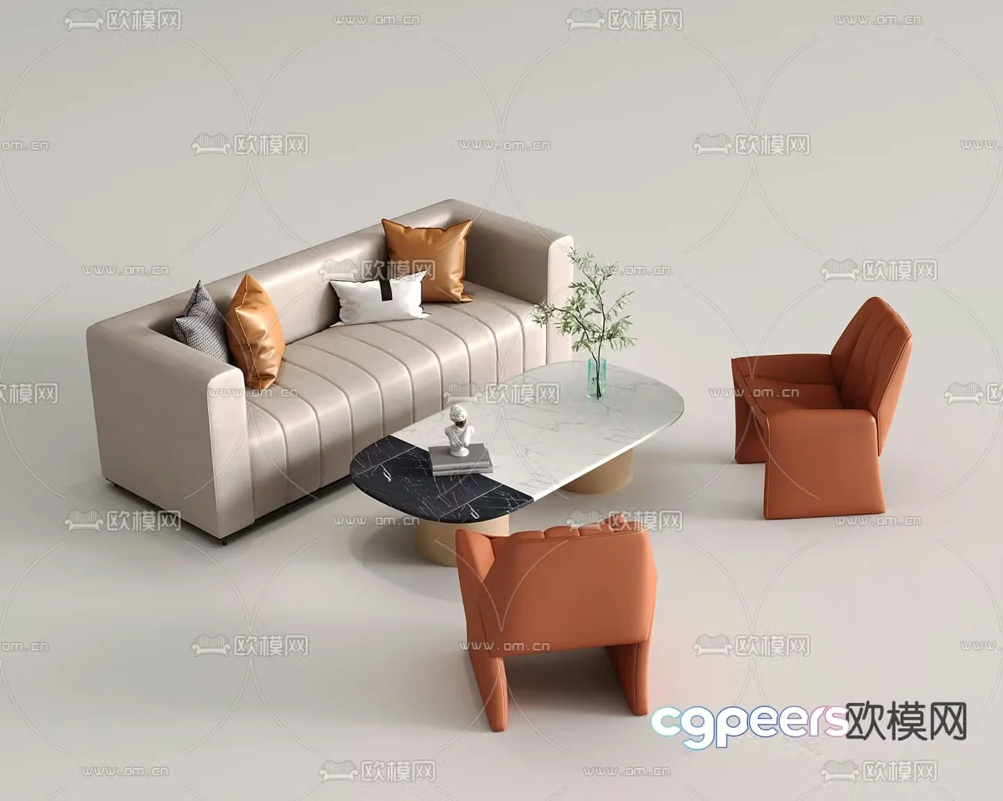 Office sofa modular sofa 3d model