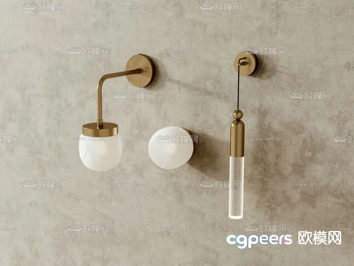 Metal wall light 3d model